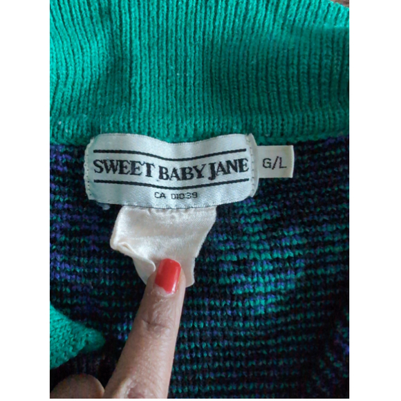 Sweet Baby Jane Alpaca Animal Print Sweater Aztec Women Sz L Waffle Knit Comfy - Picture 5 of 7